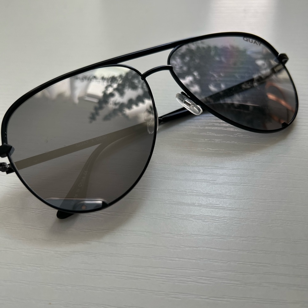 Quay Australia High Key Black Aviator Sunglasses